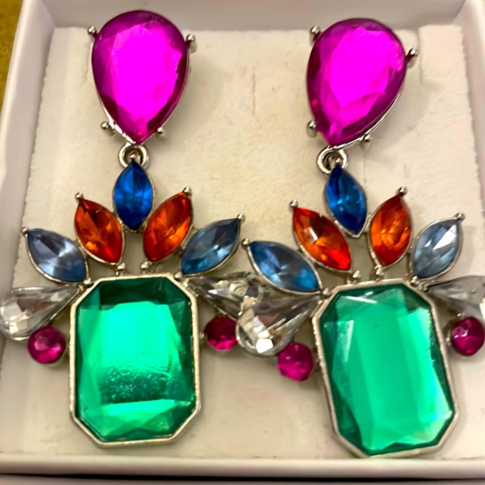 💚💗💙🧡 Colorful Costume Statement Earrings